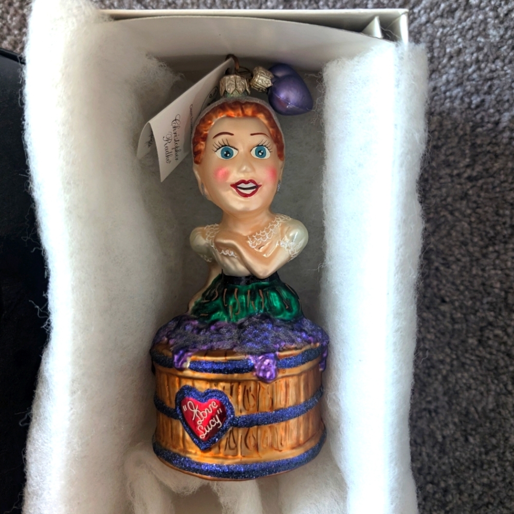 Vintage Christopher Radko Grape Stomping Lucy I Love Lucy Ornament